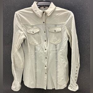 Women's Leather Button-Up Top/Shirt Jacket